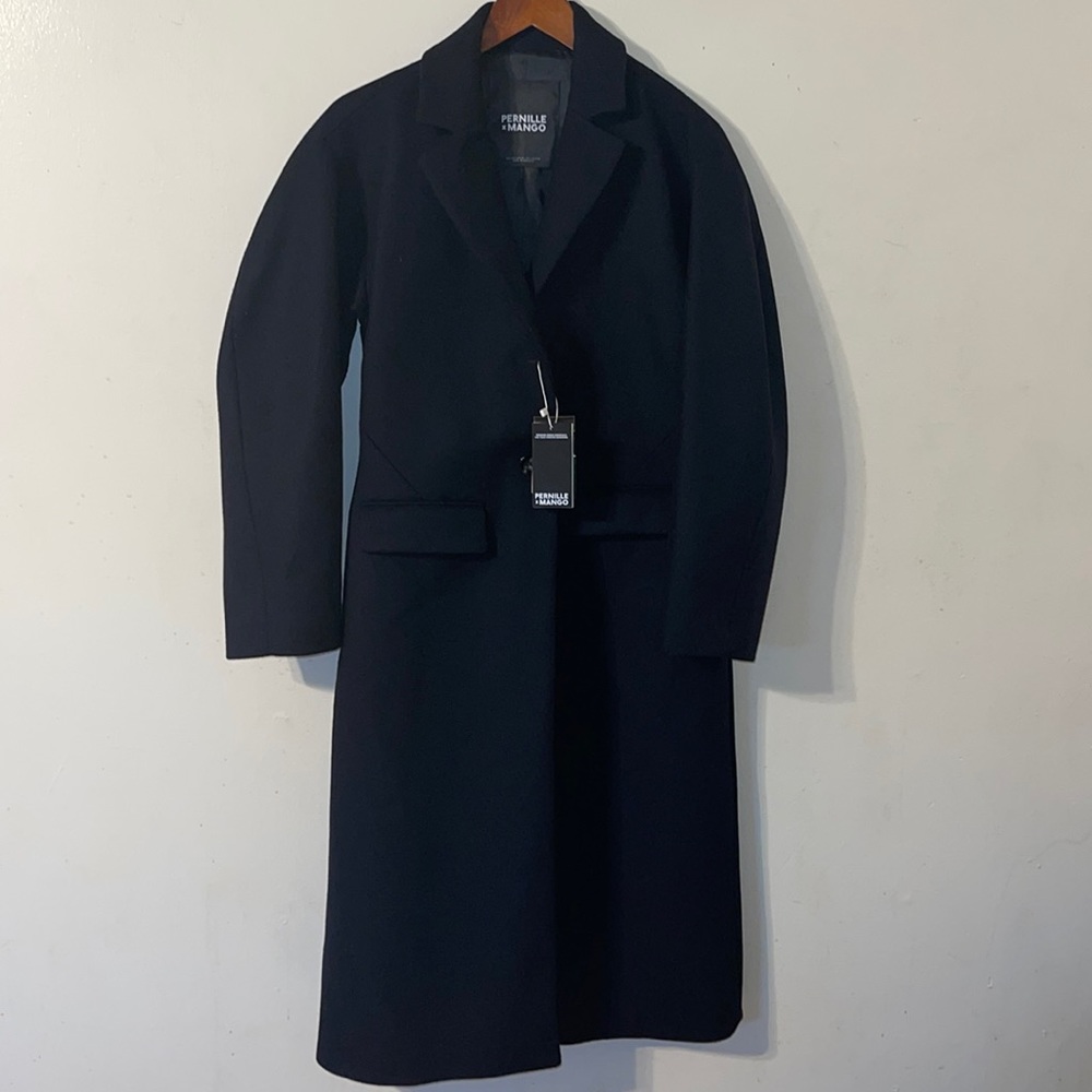 Women long peacoat wool coat size medium and large